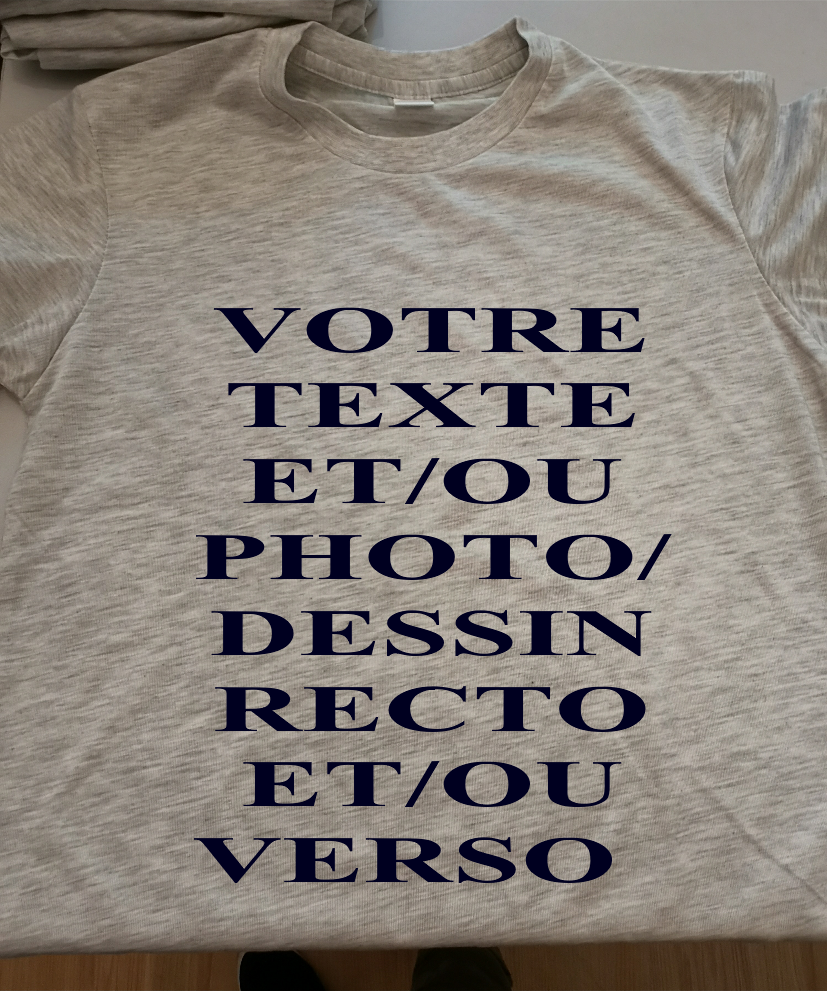 TEE SHIRT MIXTE GRIS